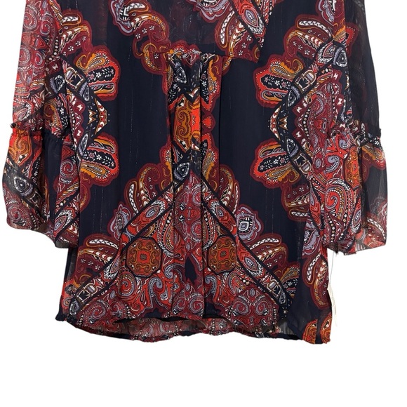 NWT Liz Claiborne Sheer Paisley Print Blouse & Cami Set Boho Women's Size XL - Picture 4 of 16